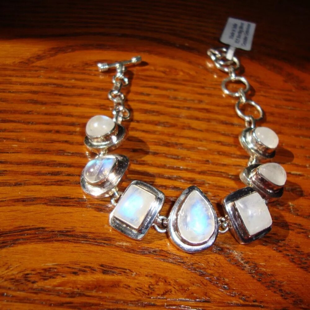 Rainbow Moonstone Gemstone 925 Solid Silver Jewel… - image 2